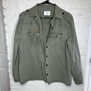 XXI Los Angeles Olive Green Military Shirt Womens Size L